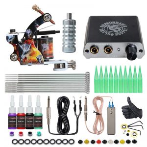 Dragonhawk Complete Tattoo Kit 2pcs Coil Tattoo Machine Tattoo Guns Color  Immortal Inks Power Supply 20